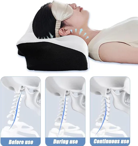 Vista 2 de Pillow Hospitality Collection, almohadas - Soporte prémium para el cuello y la postura, almohada ergonómica de espuma viscoelástica cervical