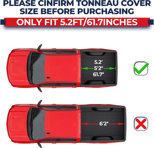Vista 2 de MOSTPLUS - Funda rígida de triple pliegue para tonneau de camioneta en la parte superior, compatible con Chevy Colorado GMC Canyon 2015 2016 2017