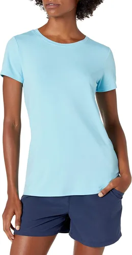 Vista 83 de Amazon Essentials Camiseta de manga corta con cuello redondo para mujer, de secado rápido, para entrenamiento, gimnasio, paquete múltiple