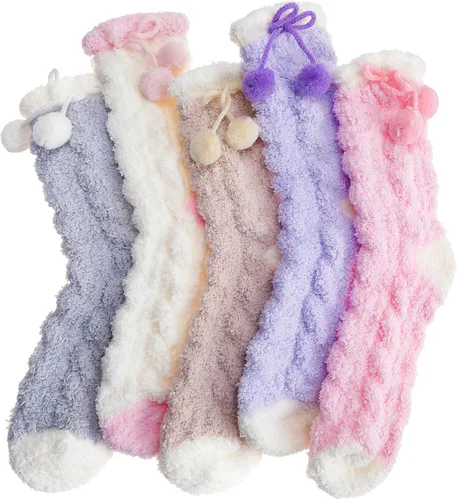 Vista 25 de EBMORE Calcetines mullidos para mujer, esponjosos, acogedores, cómodos, de felpa, cálidos, para invierno, para dormir, para el hogar, calcetines