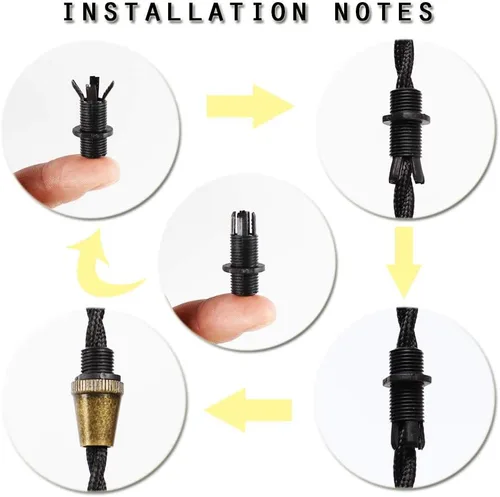 Vista 4 de 20 unidades de cable de metal retro, conector de iluminación colgante, cable roscado de aluminio para iluminación hecha a mano, lámparas, colgantes