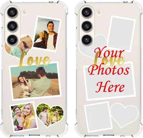 Vista 18 de Funda de teléfono personalizada para Galaxy S23, funda para múltiples fotos con parachoques de TPU ultra delgada, collage personalizado de múltiples