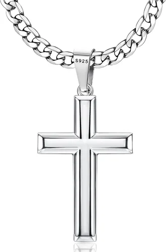 Vista 11 de MILACOLATO 925 Sterling Silver Cross Necklace for Men Women 16-30 Inches