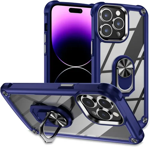 Vista 9 de Funda para iPhone 13 Pro con protector de pantalla, cristal transparente, antiamarillo, acrílico resistente, funda protectora de grado militar