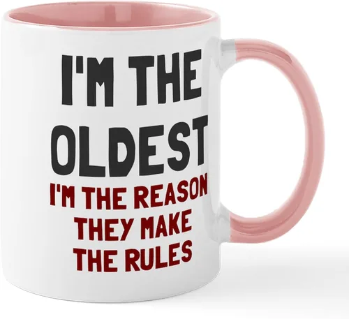 Vista 6 de CafePress Taza de café de cerámica con texto en inglés "I'm The Oldest Make Rules" (11 oz)