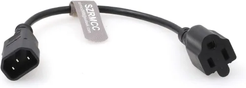 Vista 5 de SZRMCC UPS PDU Equipo Eléctrico Servidor IEC320 C14 a NEMA 5-15R 10A 250V Cable de extensión de cable de alimentación (1 unids)