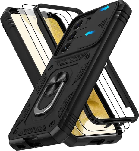 Vista 19 de Gritup Funda para Google Pixel 6 con cubierta deslizante para cámara y protector de pantalla (2 unidades), soporte de anillo giratorio 360°, funda