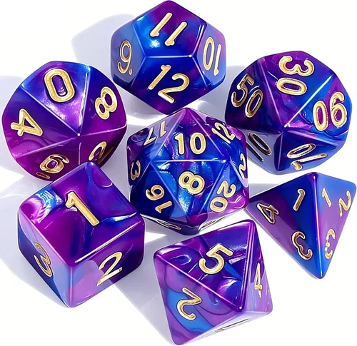 Vista 35 de CiaraQ DND - Juego de dados poliédricos con una bolsa de dados negra para juegos de mesa de rol D&D RPG MTG