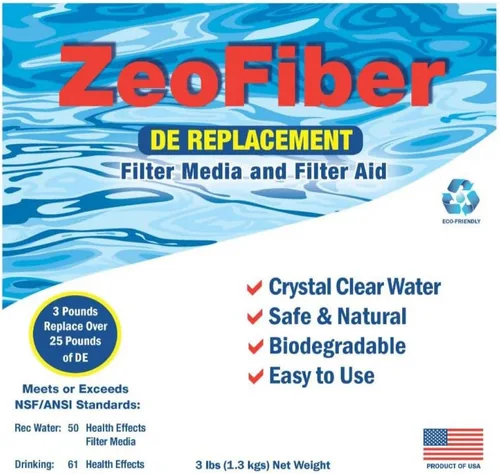 Vista 2 de Zeo Fibra de 6 libras de repuesto de filtro DE Medios de filtración verdes para piscinas Ayuda de filtro de arena/cartucho Alternativa