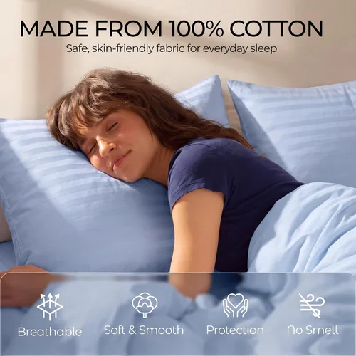 Vista 3 de FAUNNA 600TC - Protectores de almohada 100% algodón, tamaño estándar