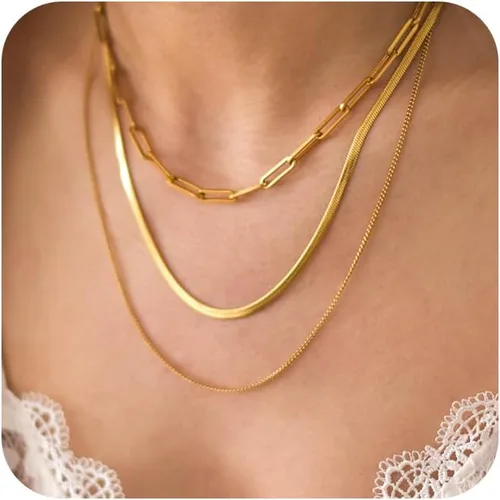 Vista 12 de CHESKY - Collar de serpiente de cadena de oro/plata chapado en 14K, collar de espiga, gargantillas de oro para mujeres, joyería para regalos Dorado