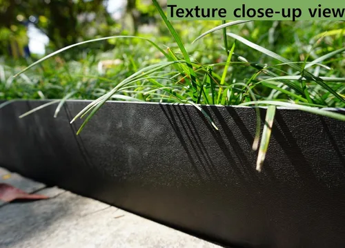 Vista 7 de Borde de jardín de plástico negro, bobina de borde de 5 pulgadas de alto, flexible y reforzado con tratamiento anti-UV (20 pies con 6 estacas)