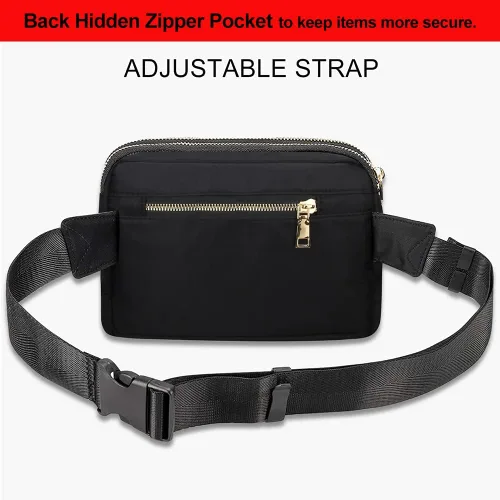 Vista 5 de Lindas Riñoneras Grandes para Mujer Bolso de Cintura Cruzado de Nylon Riñonera de Moda Diseñador Riñonera de Entrenamiento Senderismo Riñonera