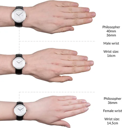 Vista 6 de Nordgreen Reloj filósofo escandinavo plateado con correas intercambiables