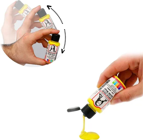 Vista 8 de Juego de pintura acrílica, 12 x 2.4 fl oz, colores impermeables no tóxicos, para niños, principiantes y artistas aficionados, funciona en lienzo
