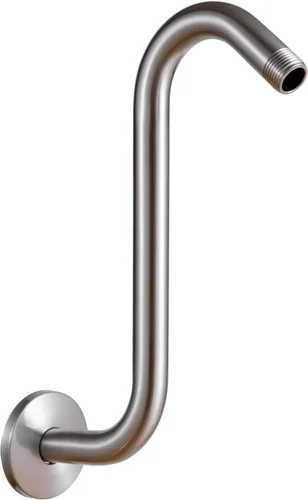 Vista 23 de Brazo de extensión de cabezal de ducha OFFO de 6 pulgadas, brazo de ducha en forma de "S" de cuello de ganso de alto rendimiento con brida en oro