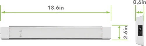 Vista 2 de Lámpara de techo LED para caravana con interruptor de encendido/apagado de 18.5 pulgadas, 5000 K, blanco natural, 12 V/24 V CC, 1440 lúmenes