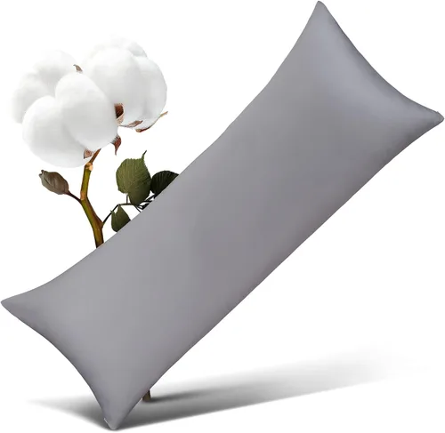 Vista 28 de Protectores/Fundas de Almohada de Algodón Tamaño Estándar con Cremallera Paquete de 2 Color Gris, Protectores de Almohada de Cama Refrescantes