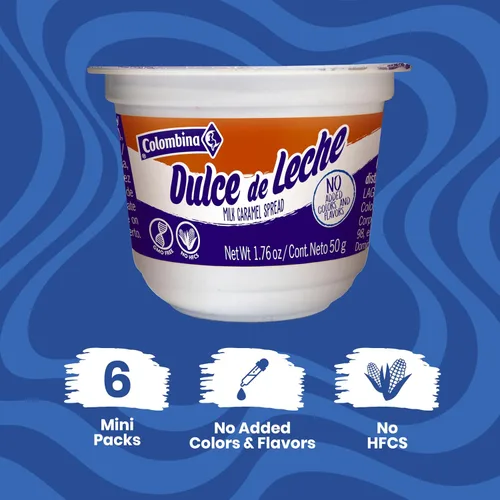Vista 3 de Colombina Dulce de Leche - Salsa de caramelo, 6 mini paquetes, 1.7 onzas (paquete de 1)