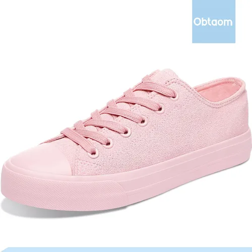 Vista 2 de Obtaom Zapatos de lona para mujer, zapatos deportivos de moda para caminar