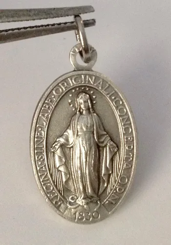 Vista 2 de MEDALLA MIRACULOSA - LA ORIGINAL - 100% HECHO EN ITALIA - MEDALLAS DE LOS SANTOS PATRÓN, Metal, No es una piedra preciosa