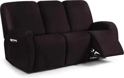 Vista 20 de ANARACHON Fundas para sillas reclinables con aspecto de cuero, funda elástica de 4 piezas, funda suave para silla reclinable, protector de muebles