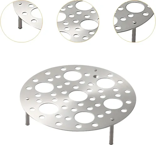 Vista 4 de Stainless Steel Steamer Rack Cooking Stand 7.09x1.89 inch Multifunctional Steamer Insert for Pan Bread Fruit Vegetables Seafood- High Legs