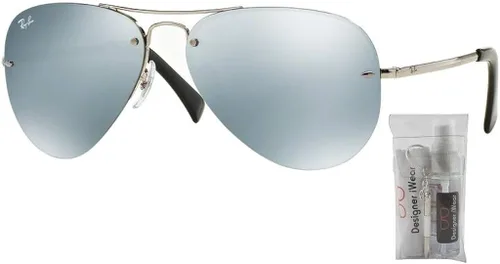 Vista 2 de Ray-Ban RB3449 Sunglasses For Men For Women + BUNDLE with Designer iWear Complimentary Eyewear Care Kit