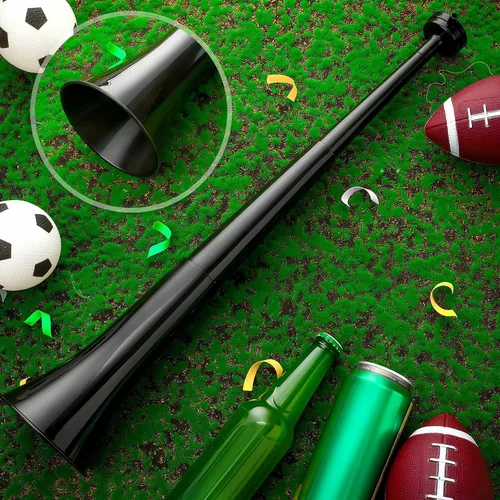 Vista 3 de Kathfly Vuvuzelas - Cuerno de fútbol de estadio plegable de 23.6 pulgadas, generador de ruido de estadio, sonido fuerte, bocinas deportivas de mano