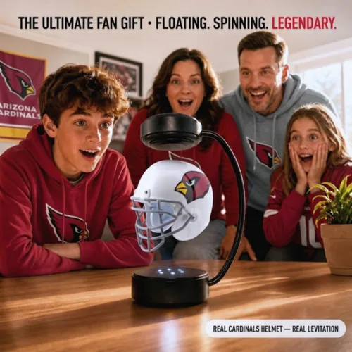 Vista 9 de Pegasus Sports NFL - Casco flotante de levitación giratorio con iluminación LED Arizona Cardinals