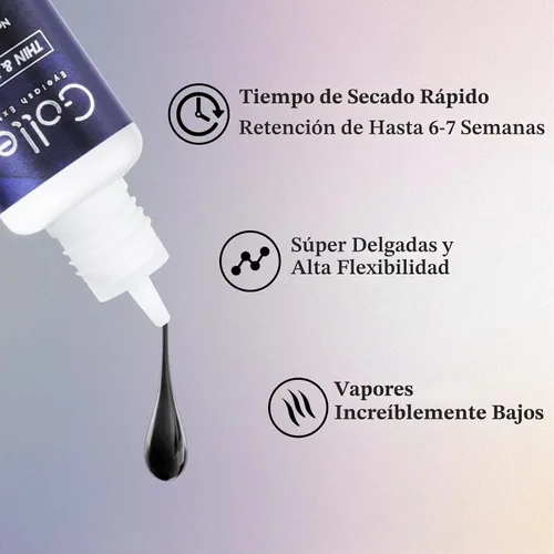 Vista 4 de Pegamento para extensiones de pestañas, pegamento de alta flexibilidad, 1 segundo, tiempo de secado/retención 6-8 semanas/(0.17 onzas líquidas/0.2