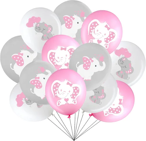 Vista 9 de Aoriher 45 globos de elefante de 12 pulgadas, globo de elefante para baby shower, para bebés, niños y niñas, revelación de género, suministros