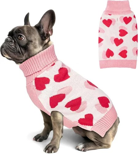 Vista 8 de KYEESE - Suéter de Navidad para perros con diseño de renos para perros pequeños, ropa a cuadros de búfalo rojo con agujero para la correa para días