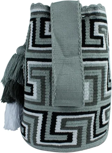 Vista 3 de Premium Wayuu Large Bag - 100% Original Colombian Mochila Wayuu - HandMade - Crocheted Tote Bag - Hand Woven