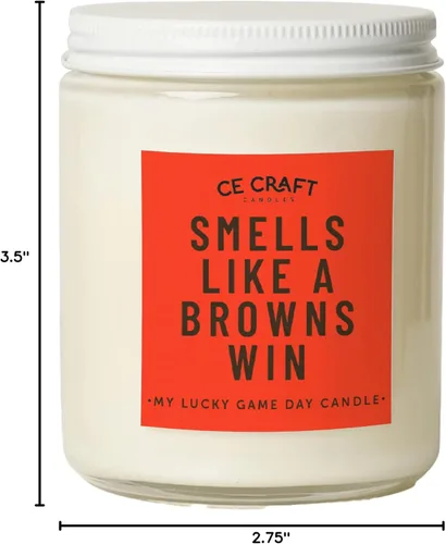 Vista 8 de CE Craft Smells Like A Browns Win - Vela de fútbol americano con temática de Ohio (Vainilla Bourbon)