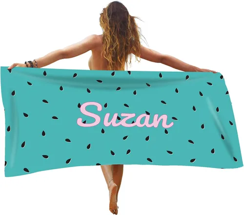 Vista 15 de Toalla de playa personalizada de frutas de verano, toallas de playa personalizadas para playa, baño, piscina, manta de sol para niños y adultos