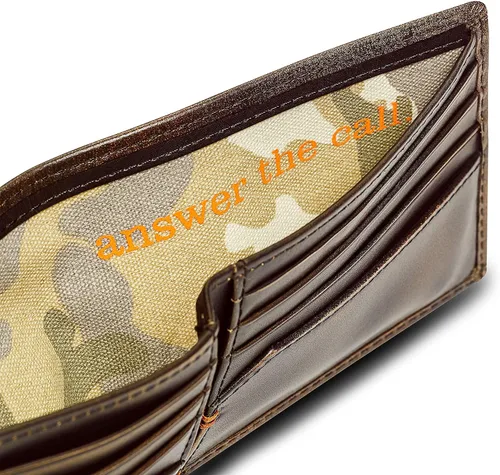 Vista 5 de HoJ Co. DUCK - Cartera plegable para hombre Cartera para hombre deportista al aire libre Cuero de grano completo pulido a mano Cartera delgada