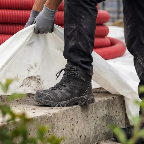 Vista 2 de NORTIV 8 Botas de trabajo impermeables para hombres botas de construcción de seguridad con punta de acero ARMADILLO-STL Botas de construcción
