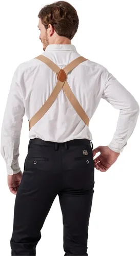 Vista 5 de Tirantes elásticos con clip en la espalda en X para hombre, 2 clips para uso formal e informal