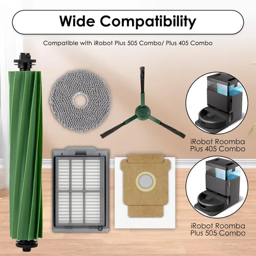 Vista 7 de Roomba Plus 505 Combo de piezas de repuesto para iRobot Roomba Plus 505 Combo robot/Roomba Plus 405 Combo Robot Aspirador, 2 cepillos de rodillo, 6