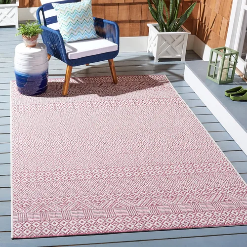 Vista 30 de SAFAVIEH Alfombra lavable al aire libre, colección Courtyard - 2'3" x 5', gris y negro, no desprende pelusa y fácil limpieza, ideal para patio