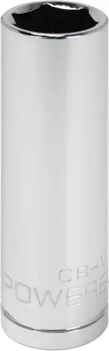 Vista 20 de Powerbuilt 3/8 de pulgada x 1/2 pulgada SAE Deep Socket, 12 puntos, cromo-vanadio, marca de tamaño - 940046