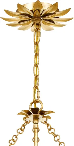 Vista 3 de Crystorama Broche - Candelabro de 8 luces de oro antiguo, lámpara de techo - Candelabros para pasillo, sala de estar, vestíbulo, granja - Candelabro