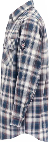 Vista 2 de BOCOMAL Men's FR Shirts 6.25oz Lightweight Flame Resistant Welding Workwear Rojo/Blanco