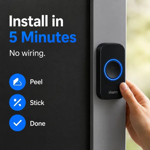 Vista 6 de Timbre inalámbrico, timbre enchufable con flash LED, rango de 1300 pies, sistema expandible, timbre de puerta impermeable fácil de instalar