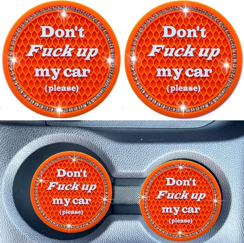 Vista 6 de Juego de 2 posavasos para tazas de coche, accesorios de interior de coche con cristales brillantes, soporte universal para tazas de coche negro