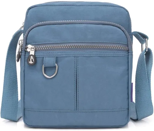 Vista 14 de KARRESLY Bolso de hombro de nylon impermeable con cierre, bolso bandolera, bolso de mano, casual, para mujer