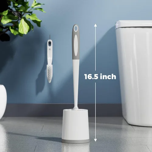 Vista 12 de Holaloha Cepillo de inodoro, paquete de 3 cepillos de inodoro para baño con soporte, accesorios de baño, cepillo de inodoro con 3 cepillos