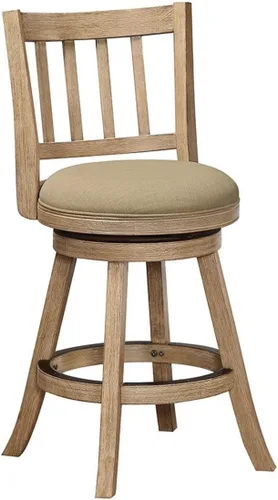 Vista 10 de Boraam Augusta - Silla alta giratoria de altura Cepillo de alambre de madera flotante y avena