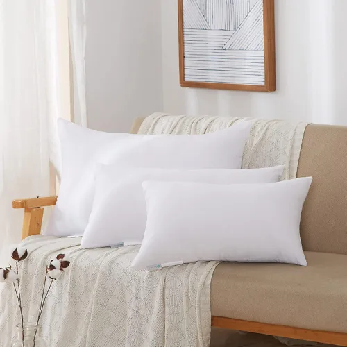 Vista 3 de Acanva - Relleno de almohada, insertos de relleno premium decorativos rectangulares, fundas de cojín de alta calidad para sofá, silla, silla